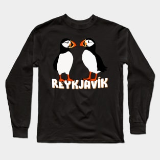 Cute Birds from Reykjavik Iceland Souvenir Long Sleeve T-Shirt